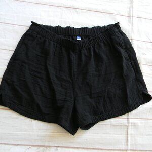 OLD NAVY WM'S BLACK PULL-ON AIRY BREEZY LIGHT WEIGHT 100% COTTON SHORTS SZ XL